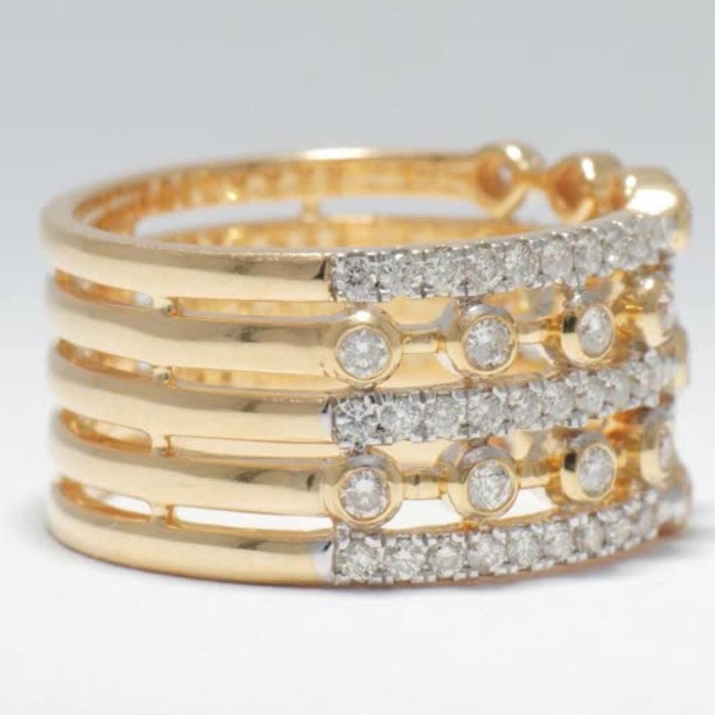 Wide Natural Diamond Eternity Band Ring