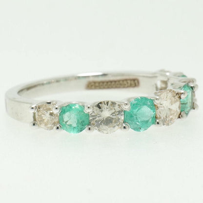 Emerald Half Eternity Diamond Band Ring