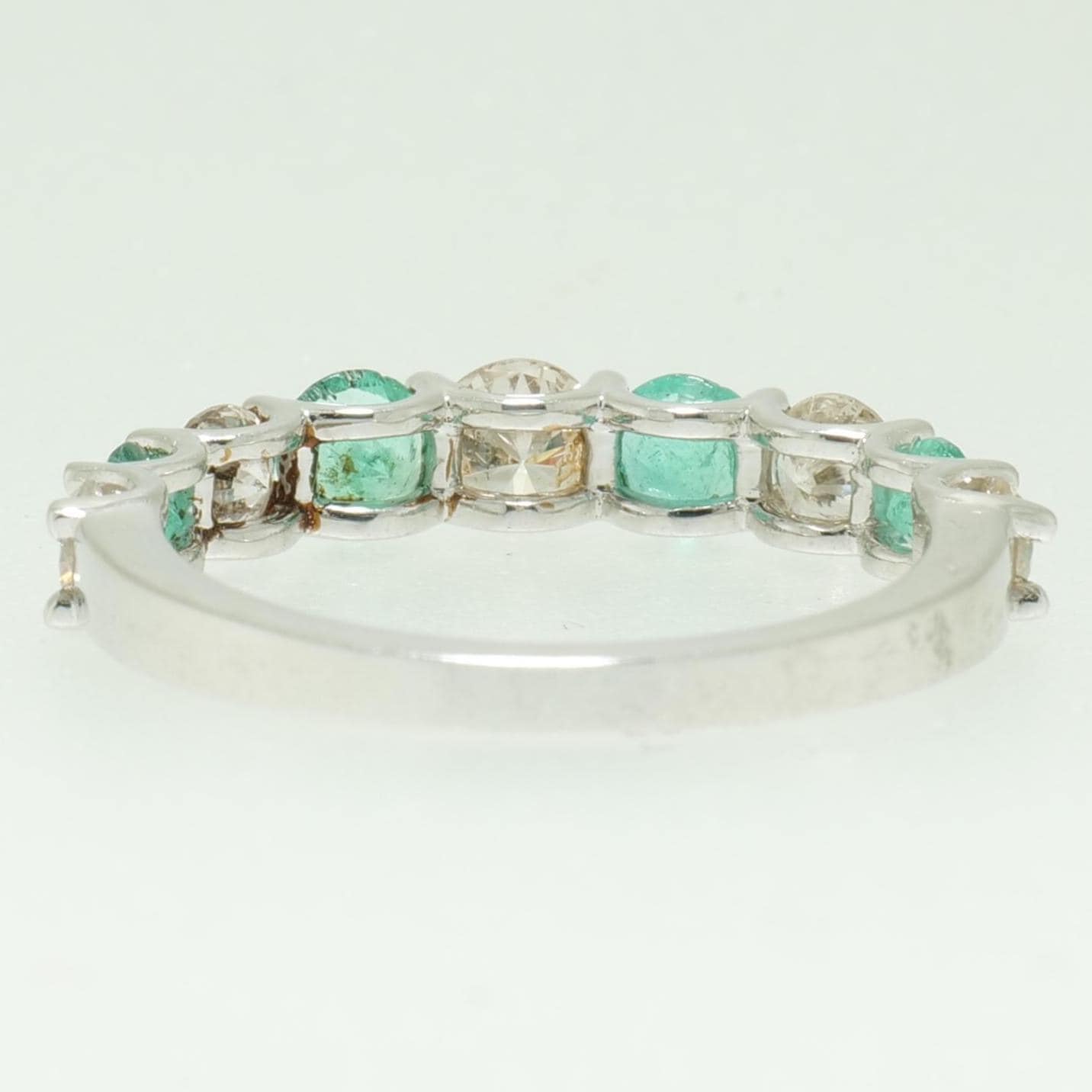 Emerald Half Eternity Diamond Band Ring