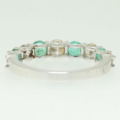 Emerald Half Eternity Diamond Band Ring