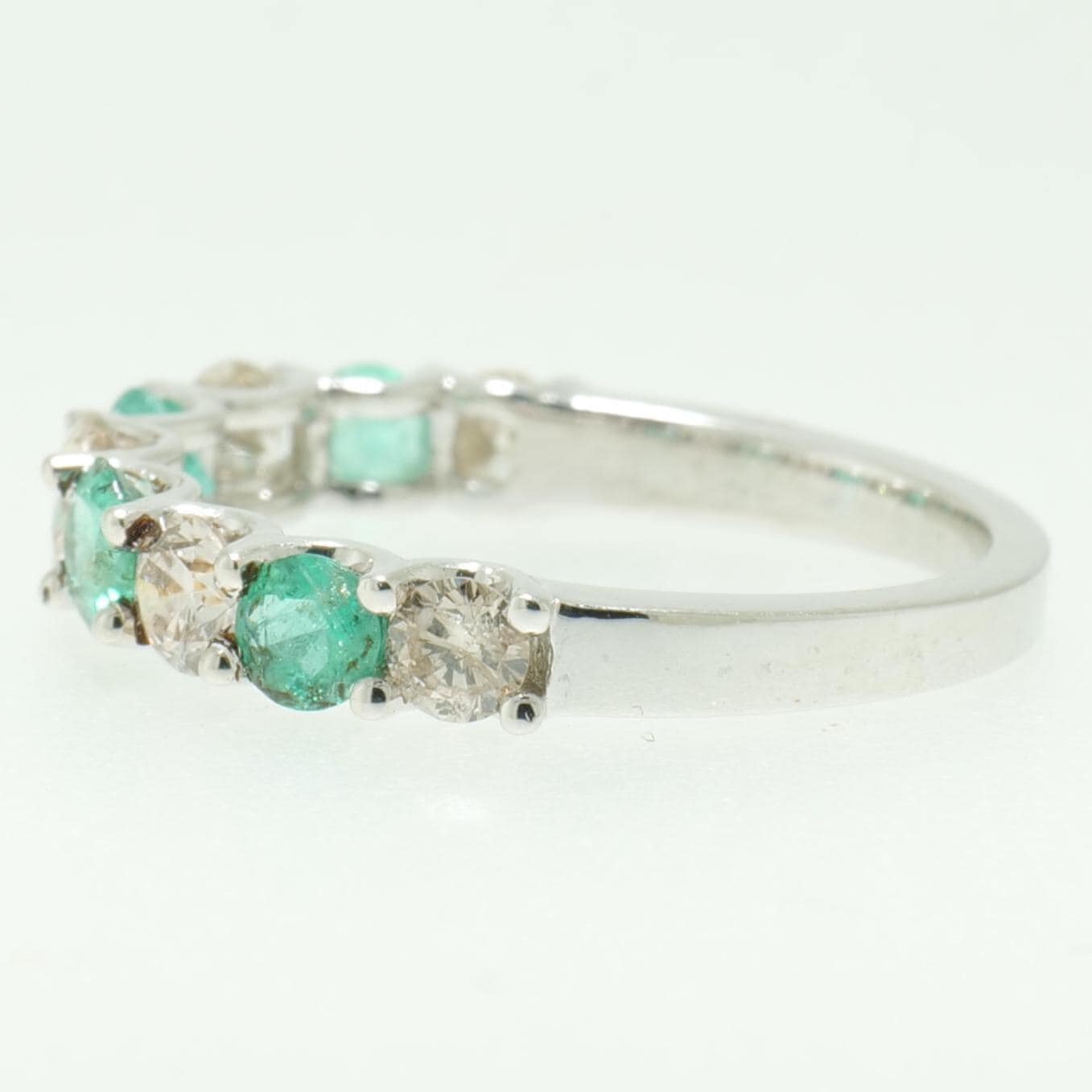 Emerald Half Eternity Diamond Band Ring