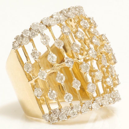 Lattice Openwork Natural Diamond Ring