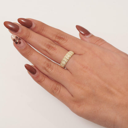 Enamel Diamond Band Ring