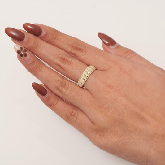 Enamel Diamond Band Ring