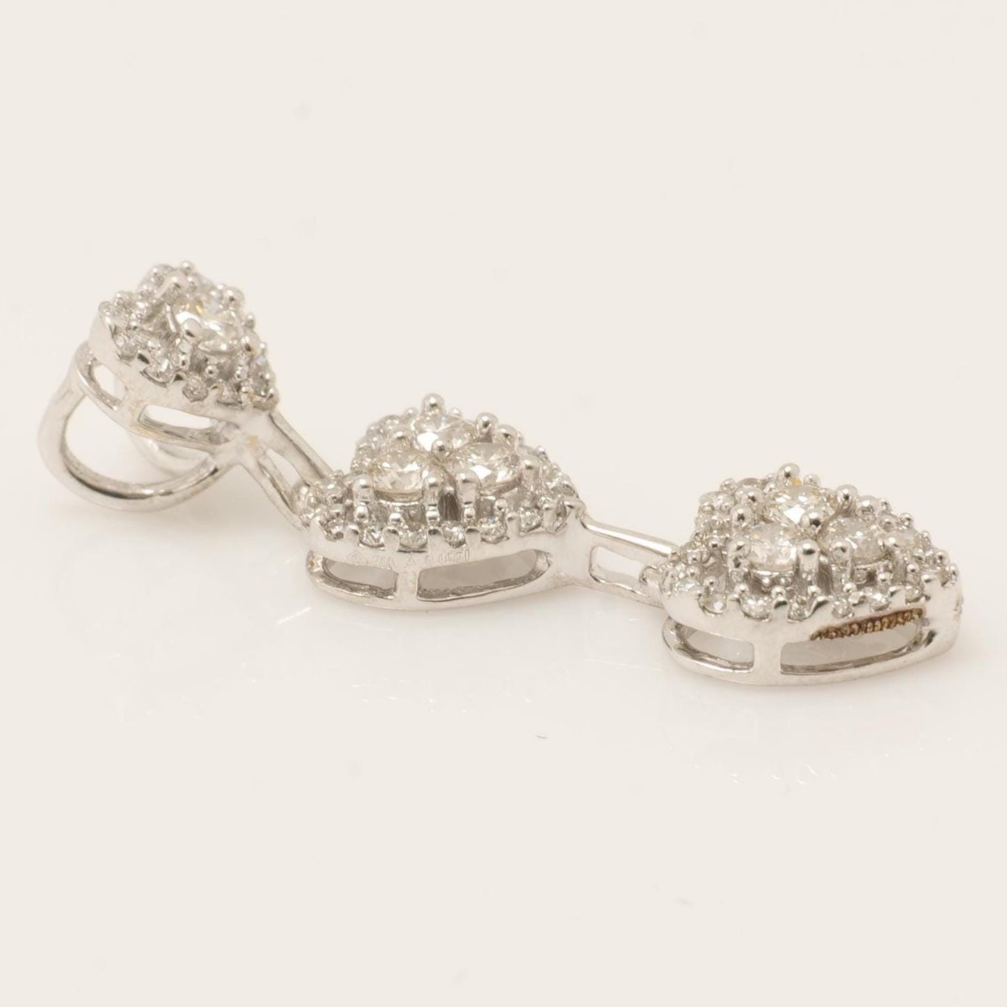 Three Heart Natural Diamond Pendant