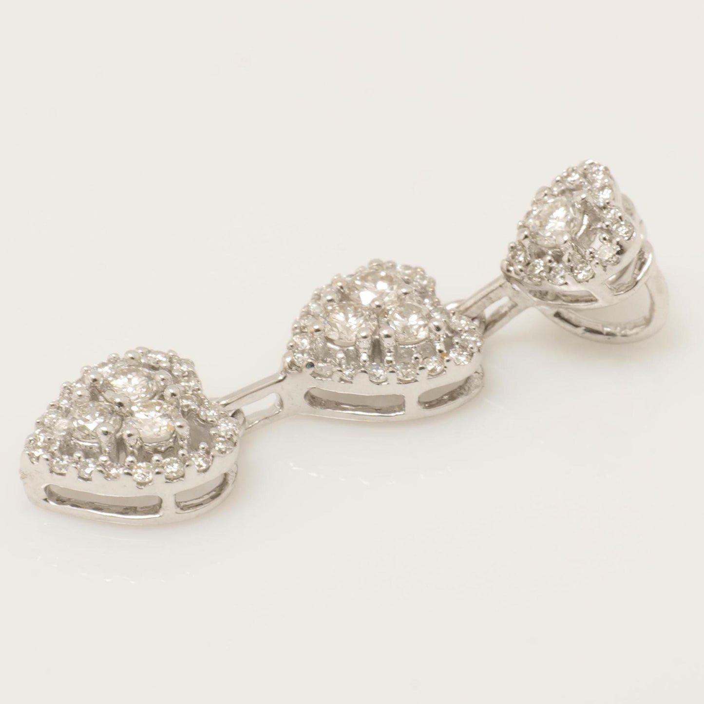 Three Heart Natural Diamond Pendant