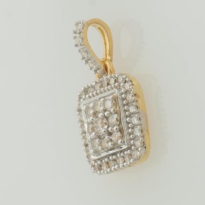 Square Diamond Halo Pendant