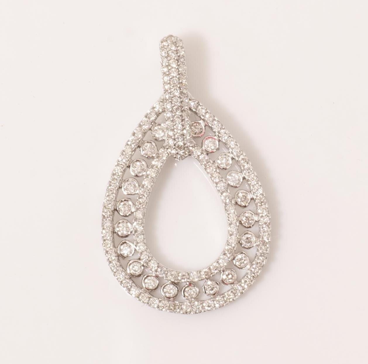 Pear Natural Diamond Stackable Pendant
