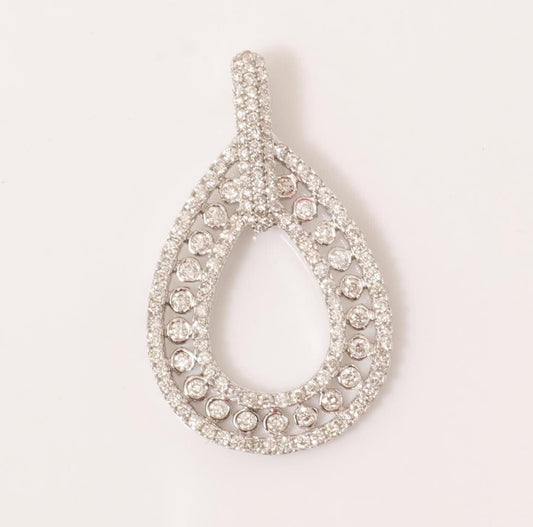 Pear Natural Diamond Stackable Pendant