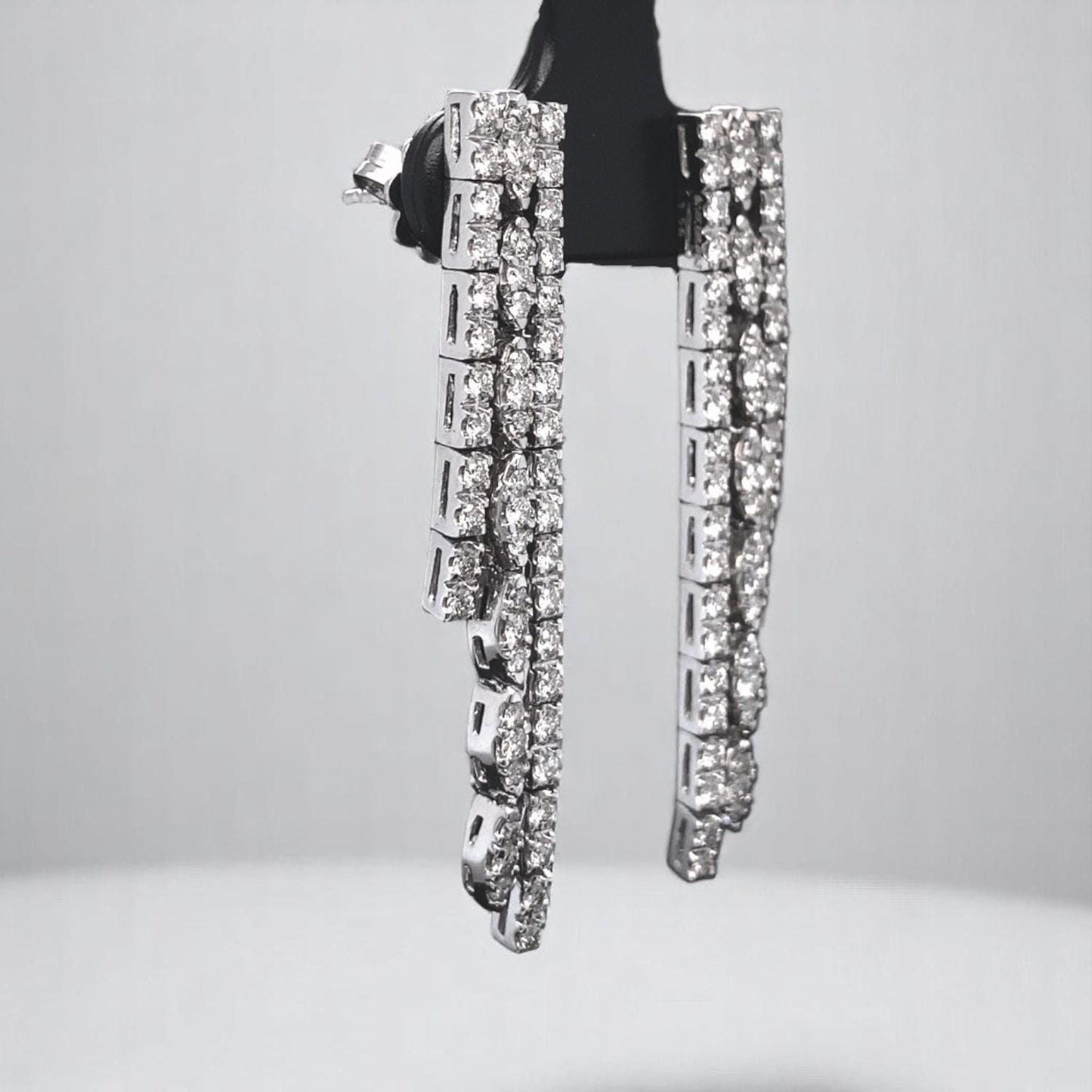 Waterfall Diamond Earrings In 14kt Solid Gold
