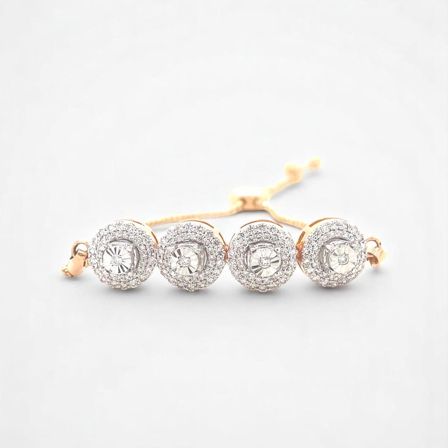 Diamond Circles Bolo Bracelet with Illusion setting