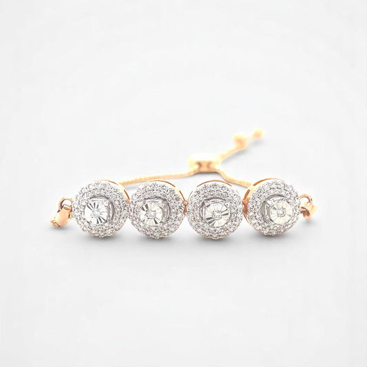 Diamond Circles Bolo Bracelet with Illusion setting