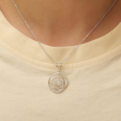 Spiral Natural Diamond Pendant