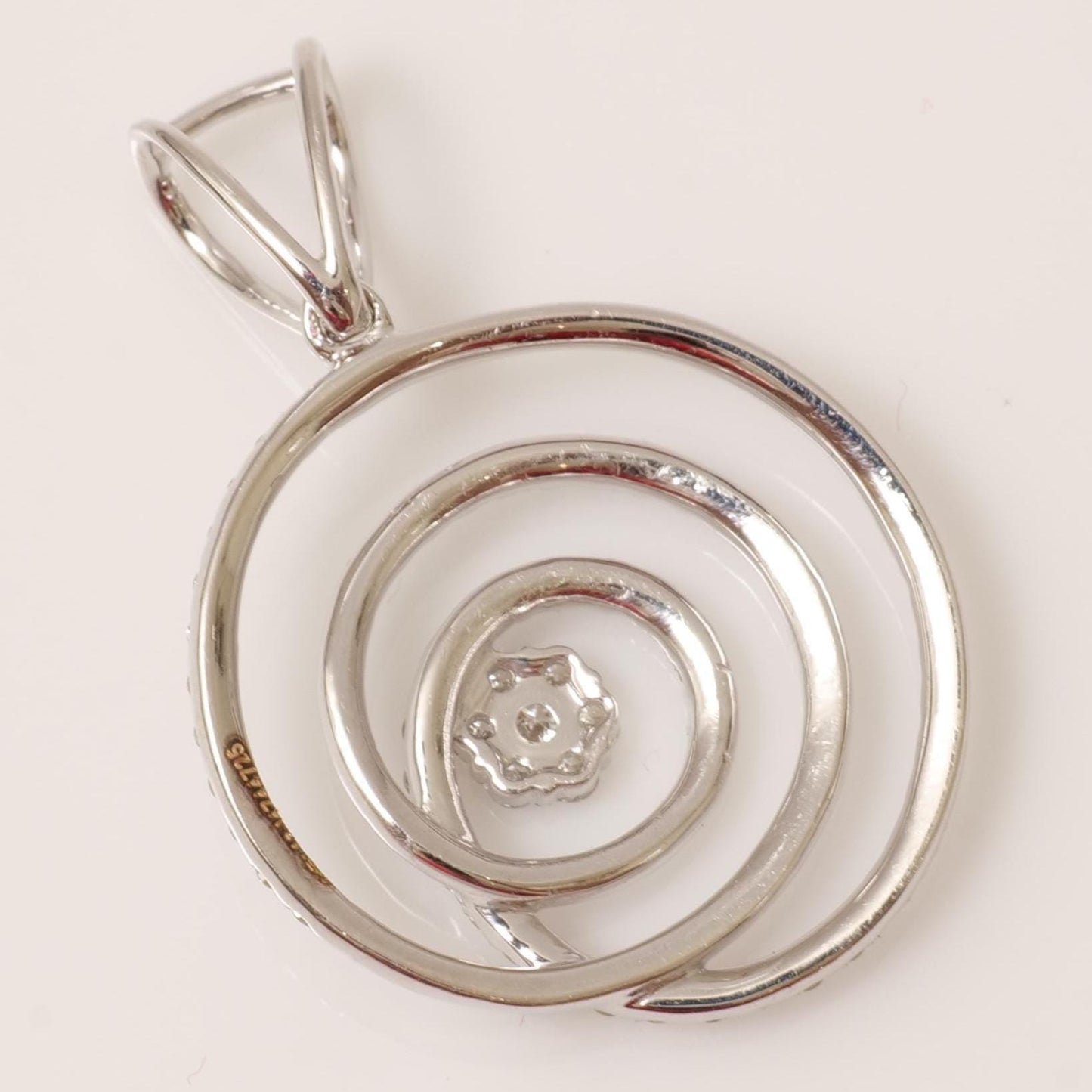 Spiral Natural Diamond Pendant