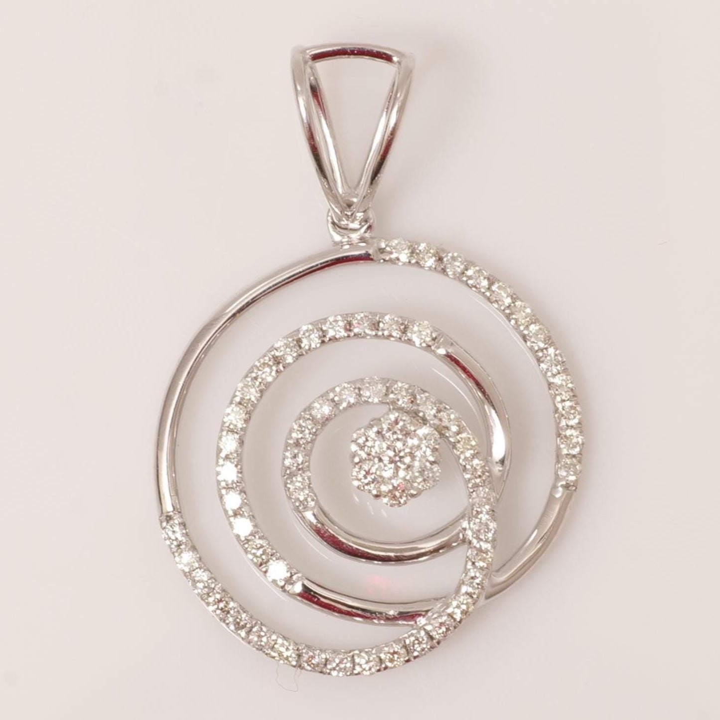 Spiral Natural Diamond Pendant