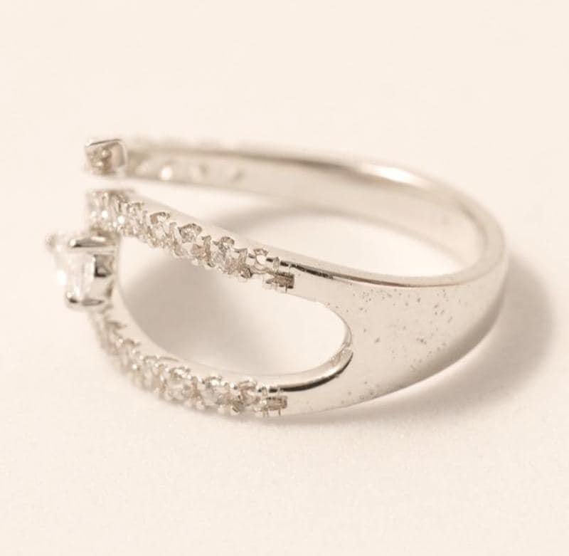 Leaf Pear Diamond Wrap Ring