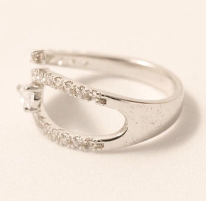 Leaf Pear Diamond Wrap Ring