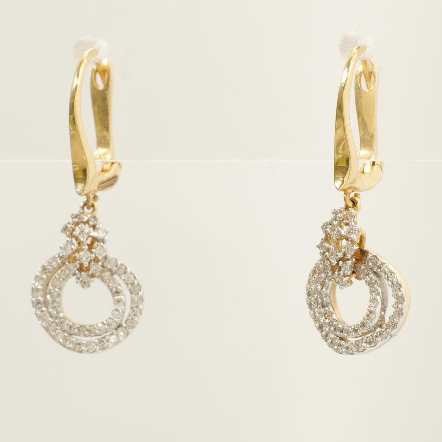 Circle Diamond Drop Huggie Earrings