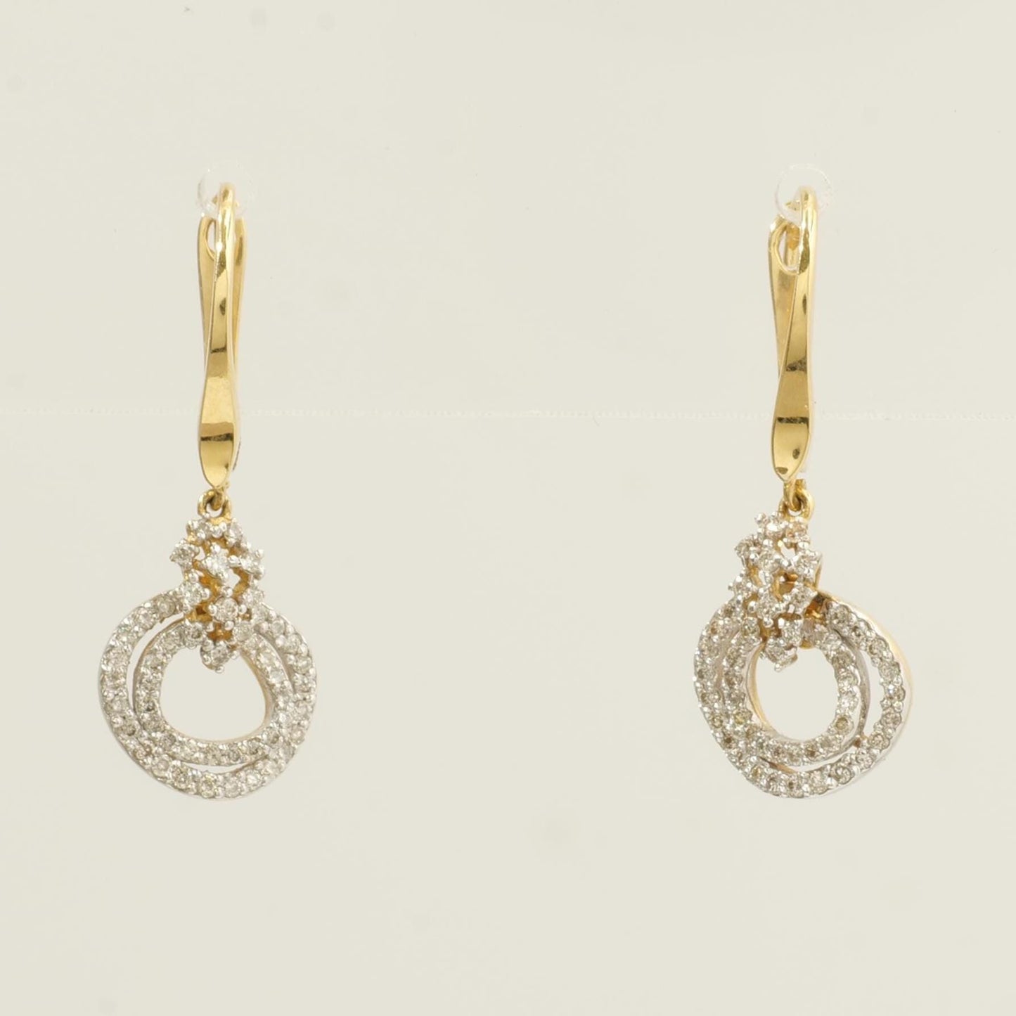 Circle Diamond Drop Huggie Earrings