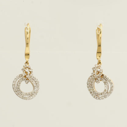 Circle Diamond Drop Huggie Earrings