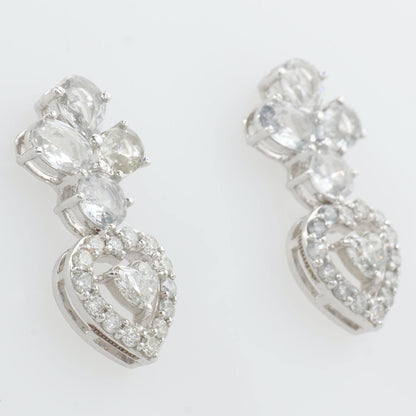 Floral Heart Halo Diamond Studs