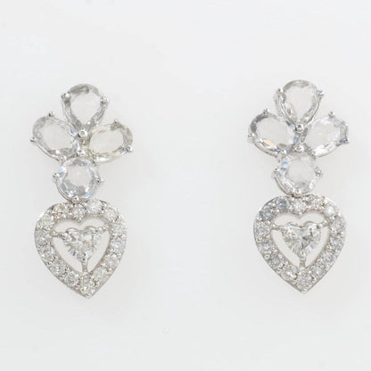 Floral Heart Halo Diamond Studs