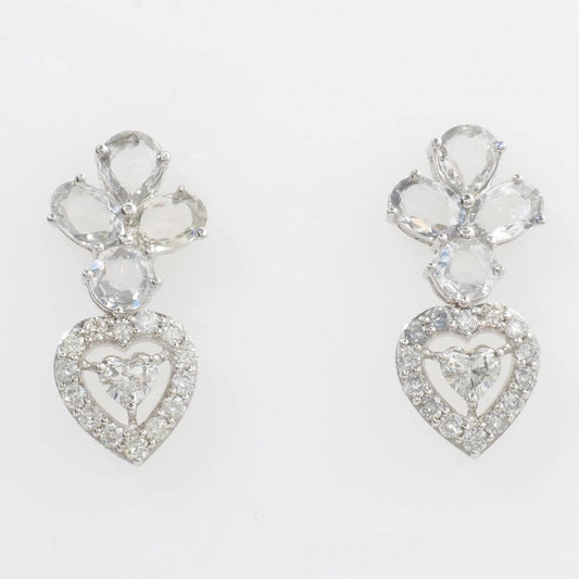 Floral Heart Halo Diamond Studs
