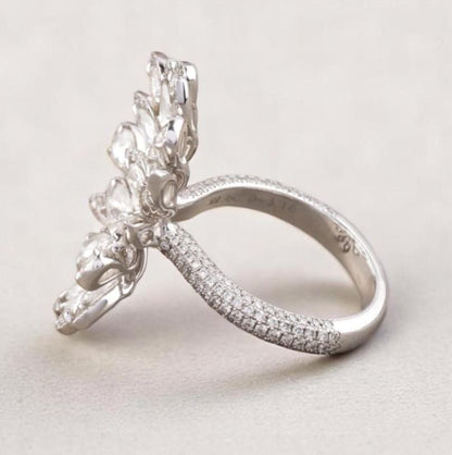 Peacock Feather Diamond Ring