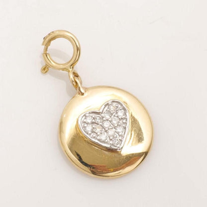 Heart Disc Natural Diamond Everyday Minimalist  Charm