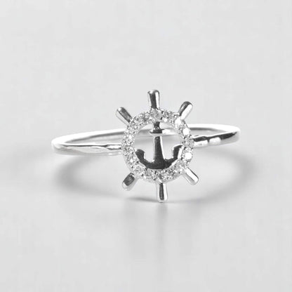 Anchor Wheel Diamond Ring