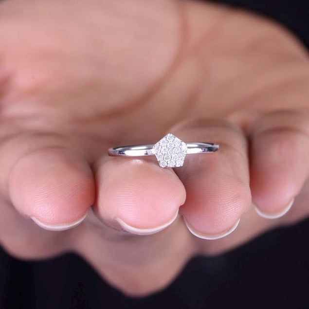 Pentagon Diamond Ring