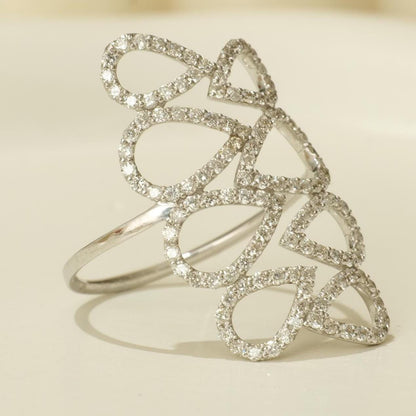 Pear Loop Cascade Diamond Ring