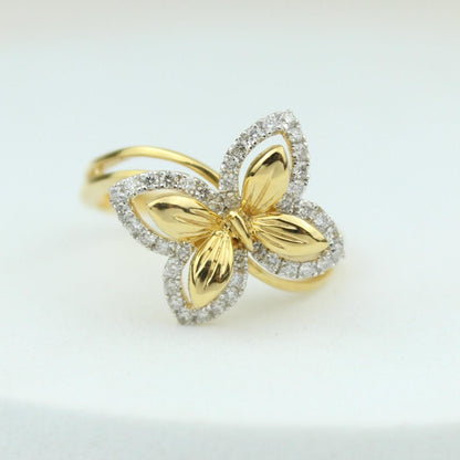 Butterfly Halo Natural Diamond Ring