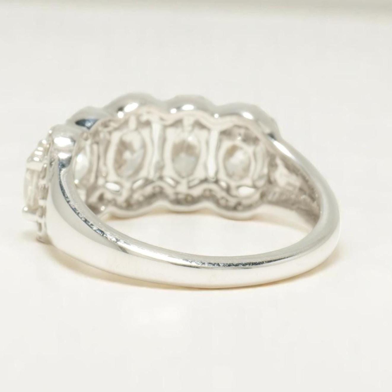 Oval Halo Natural Diamond Band Ring