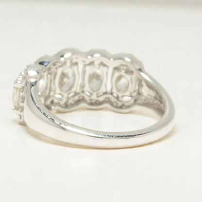 Oval Halo Natural Diamond Band Ring