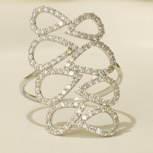Pear Loop Cascade Diamond Ring