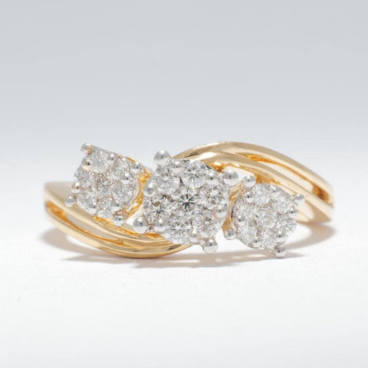 Trinity Cluster Natural Diamond Ring