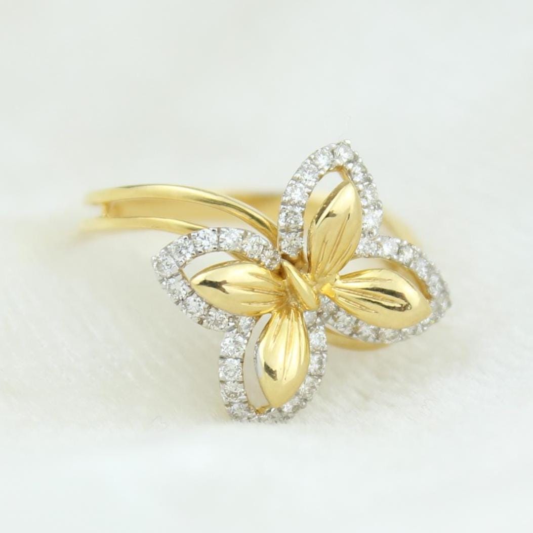 Butterfly Halo Natural Diamond Ring