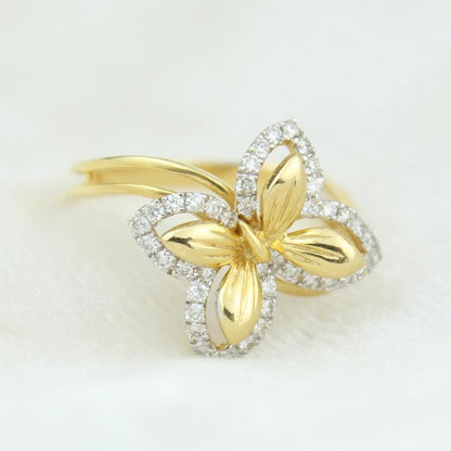 Butterfly Halo Natural Diamond Ring