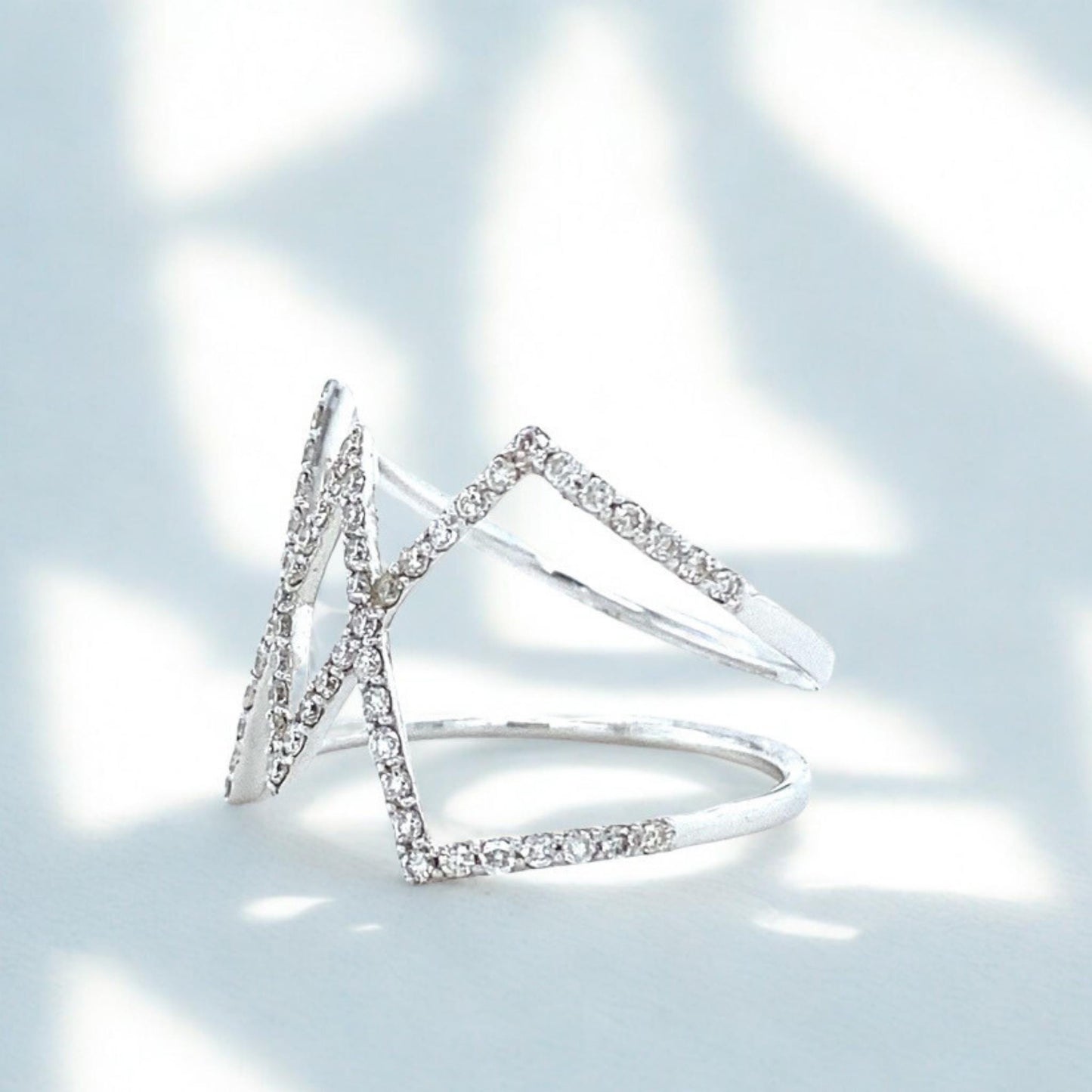 Criss Cross Natural Diamond Ring