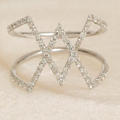 Criss Cross Natural Diamond Ring
