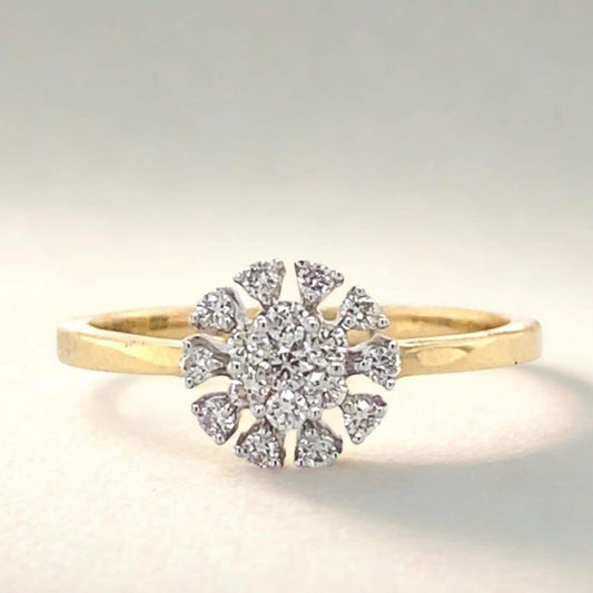 Flower Clustered Natural Diamond Ring