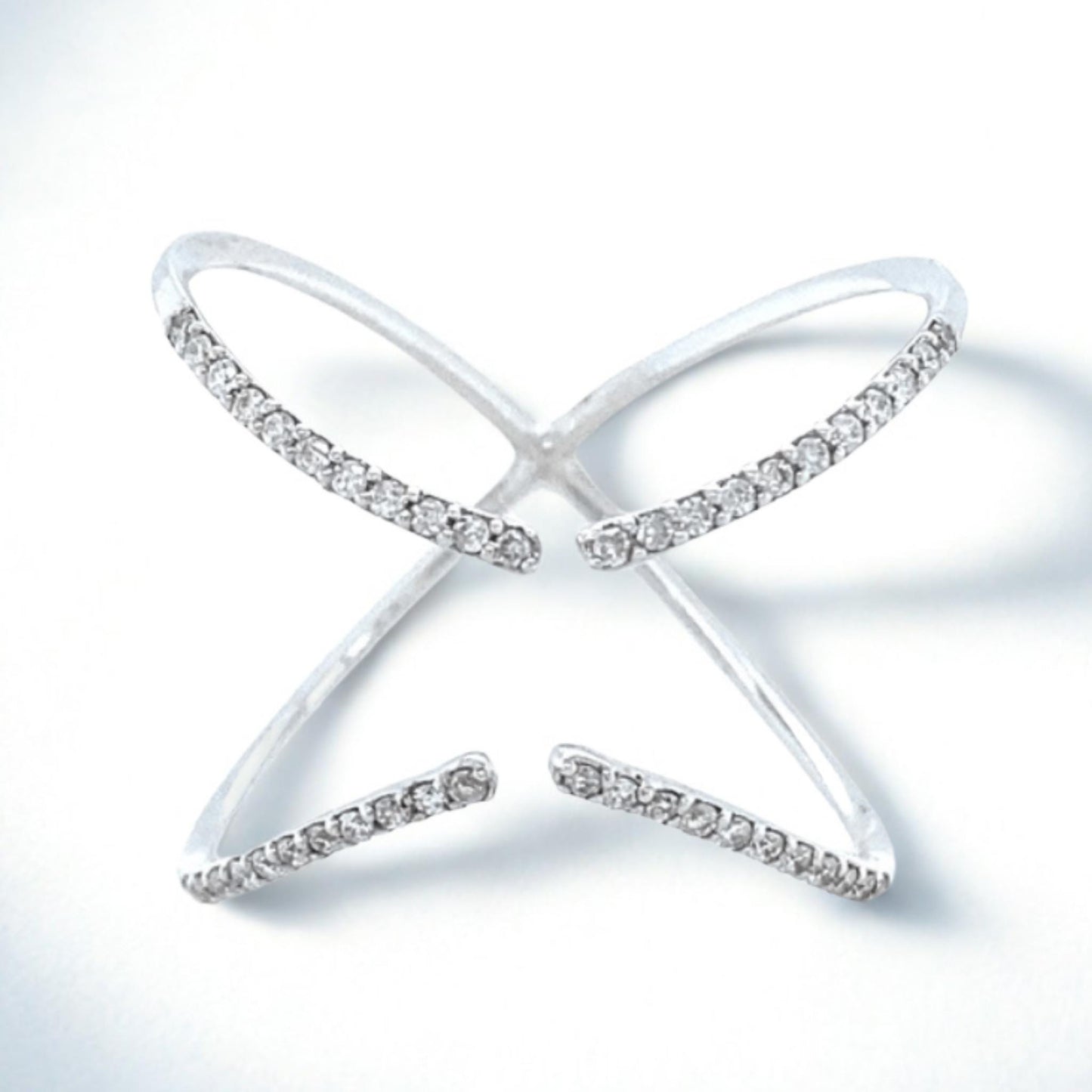 Open X Diamond Ring