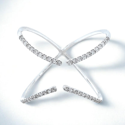 Open X Diamond Ring