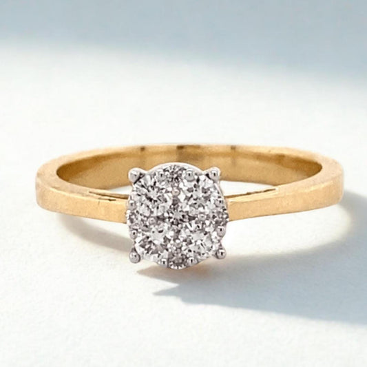 Clustered Natural Diamond Illusion Ring