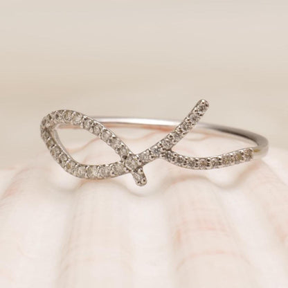 Asymmetrical Diamond Cuff Ring