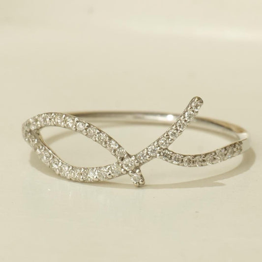 Asymmetrical Diamond Cuff Ring