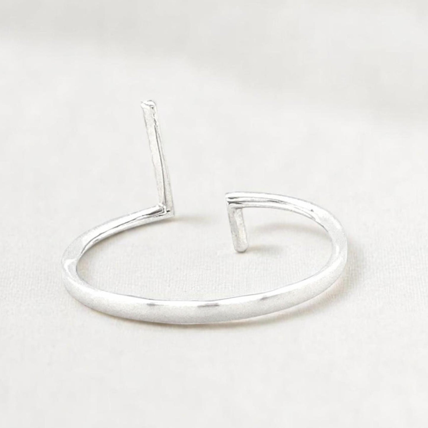 Double Bar Open Cuff Diamond Ring
