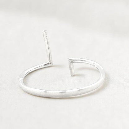 Double Bar Open Cuff Diamond Ring