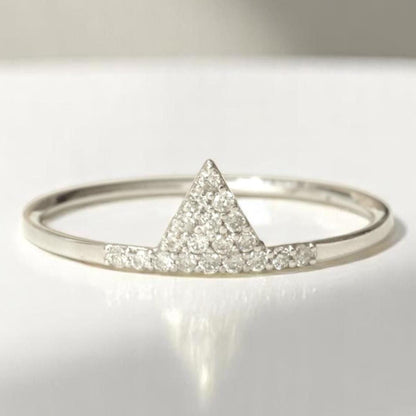 Triangle Natural Diamond Geometric Everyday Ring